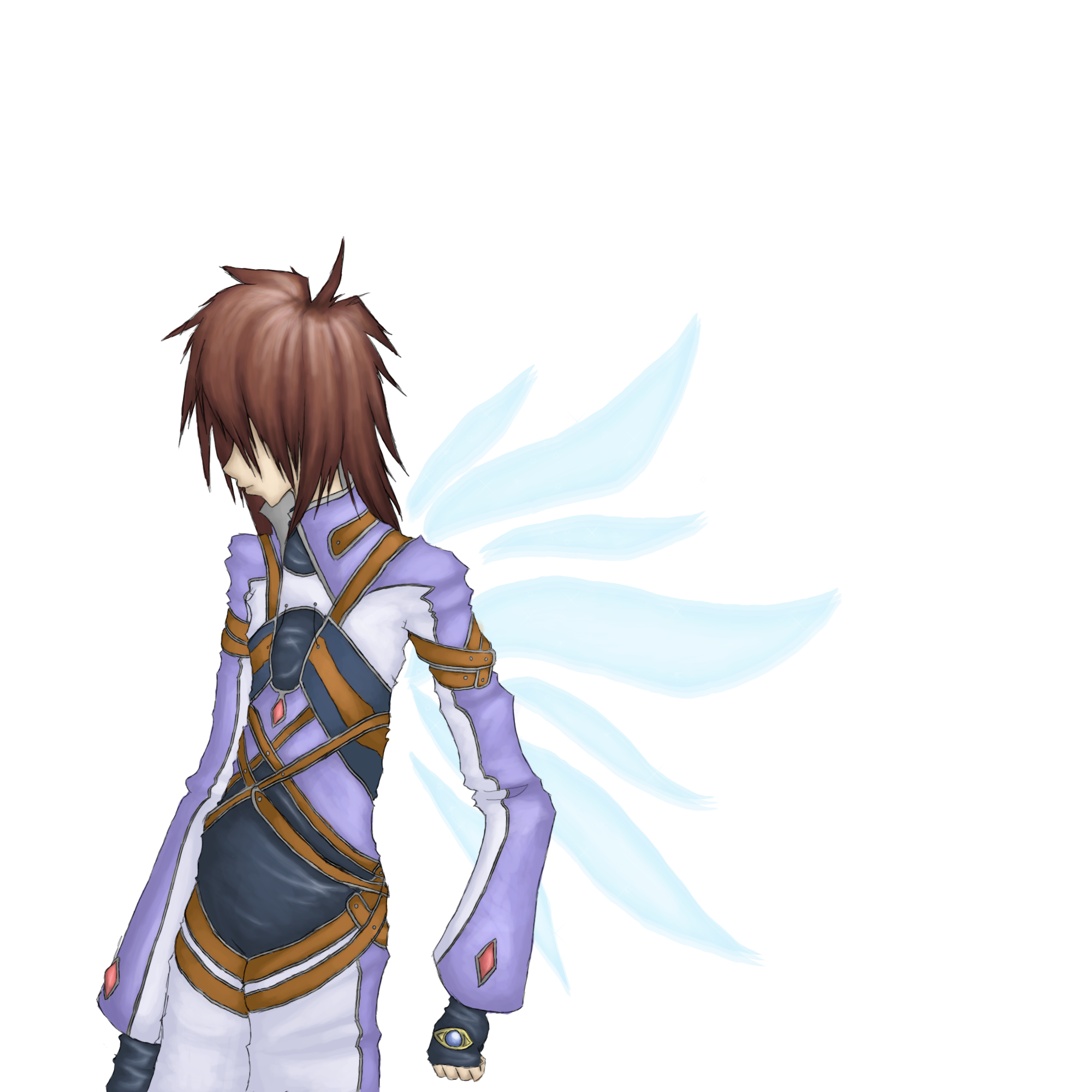 kratos aurion, tales of (series), tales of symphonia, highres, 00s, judgement (tarot), red hair, tarot, wings