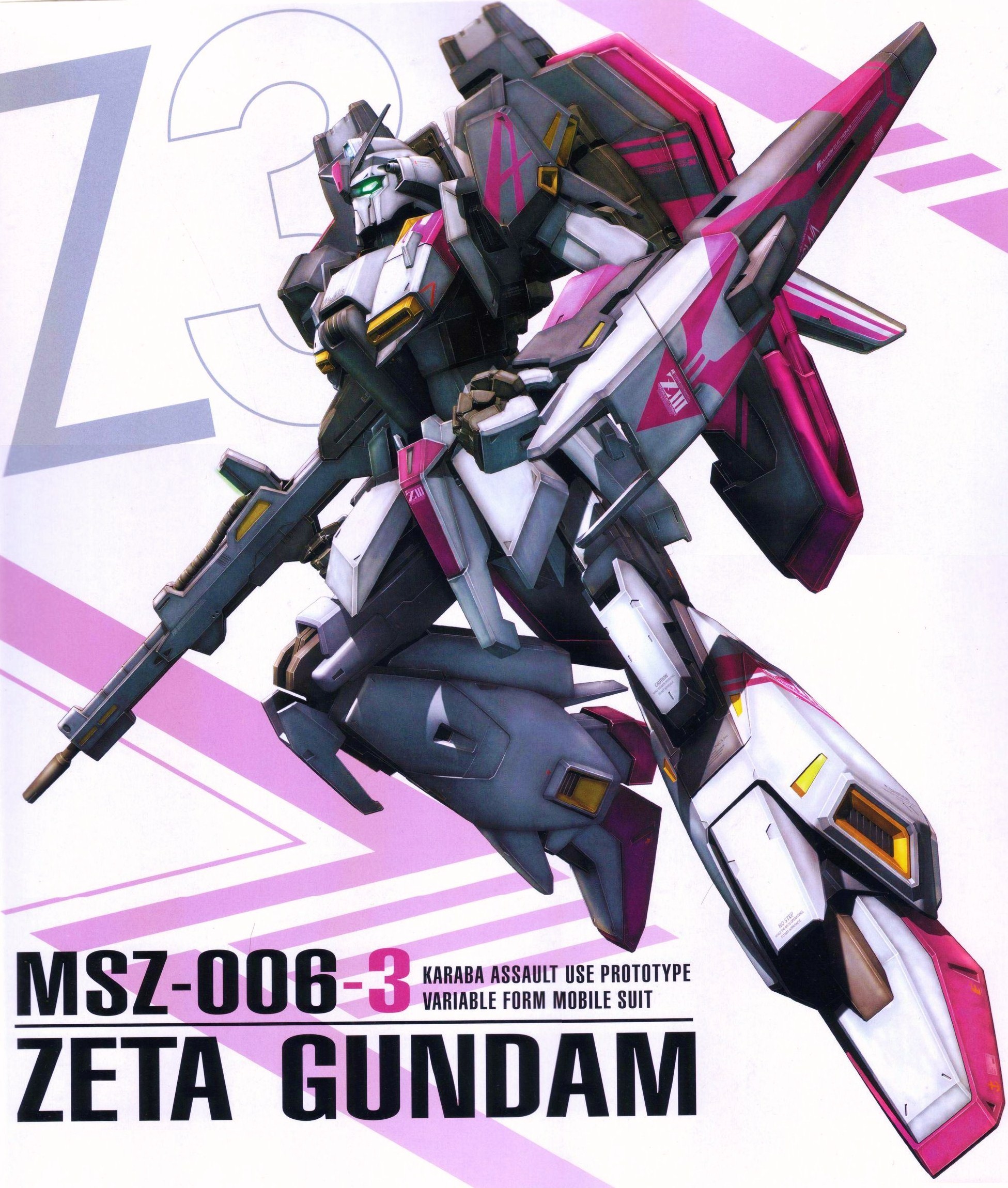 gundam, gundam evolve, artist request, highres, official art, promotional art, aeug, beam rifle, cable, character name, clenched hand, energy gun, english text, gun, holding, holding weapon, machine gun, machinery, mecha, mecha focus, mobile suit, no humans, realistic, robot, roundel, science fiction, shield, solo, v-fin, weapon, zeta gundam 3a type