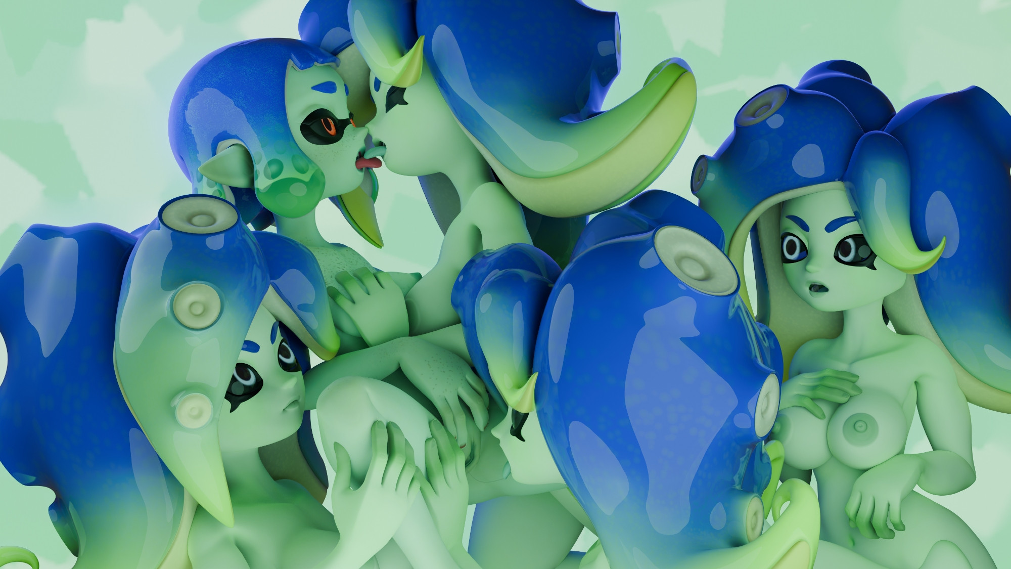 Rule34 – If it exists, there is porn of it / legoguy9875, agent 4 (splatoon), inkling, inkling girl, octoling, octoling girl / 9282505