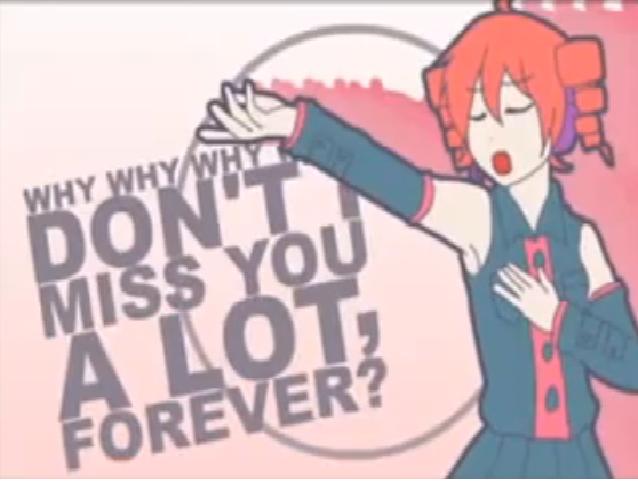 kasane teto, kasane teto (utau), iosys, marisa stole the precious thing, utau, vocaloid, anime screenshot, jpeg artifacts, 1girl, ahoge, armpits, detached sleeves, drill hair, female focus, headphones, parody, red hair, solo, twintails