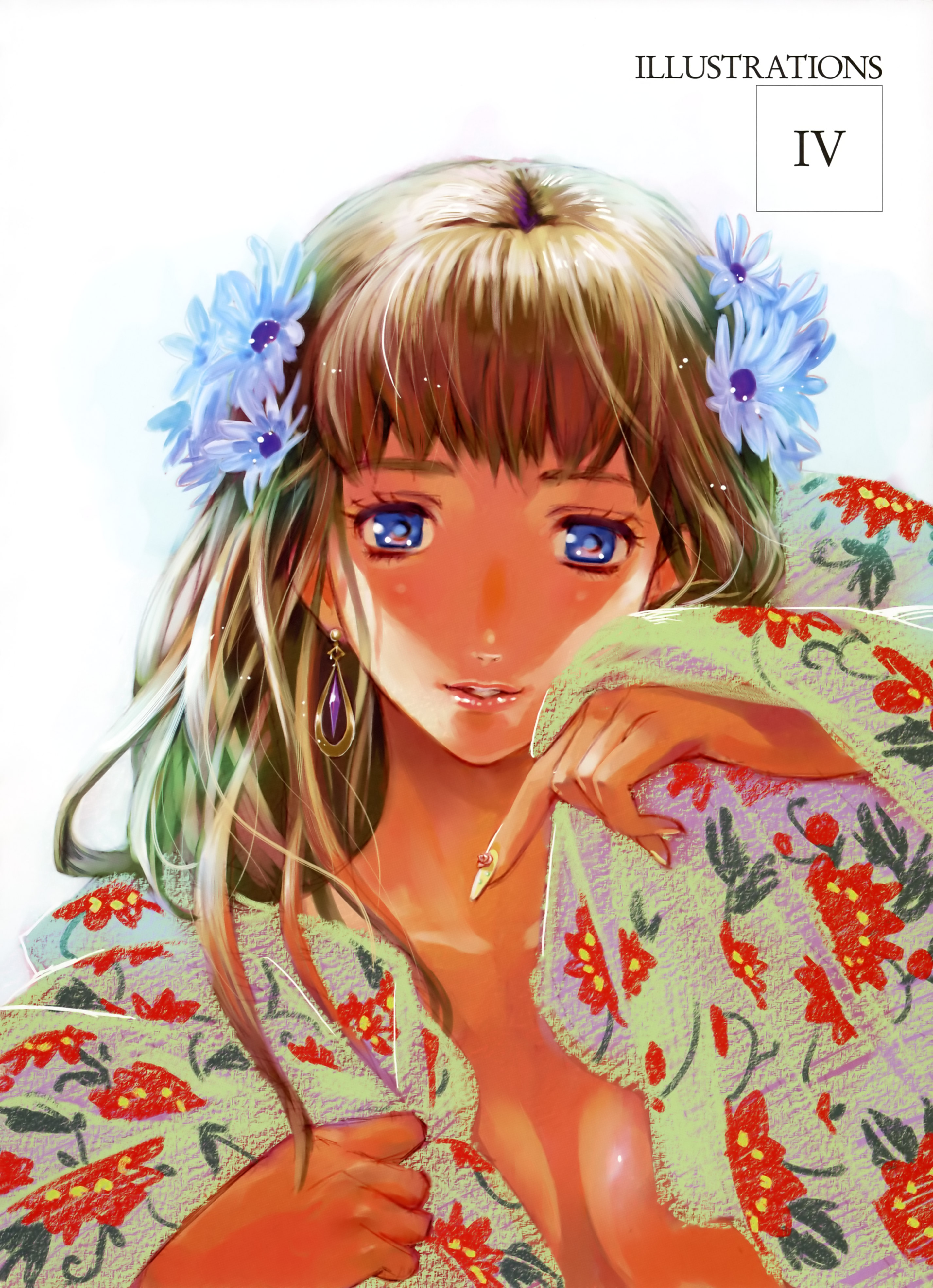 ebata risa, kikuya megane, sheryl nome, macross, macross frontier, absurdres, highres, 00s, 1girl, breasts, cleavage, female focus, fingernails, nail art, nail polish, solo, yellow nails