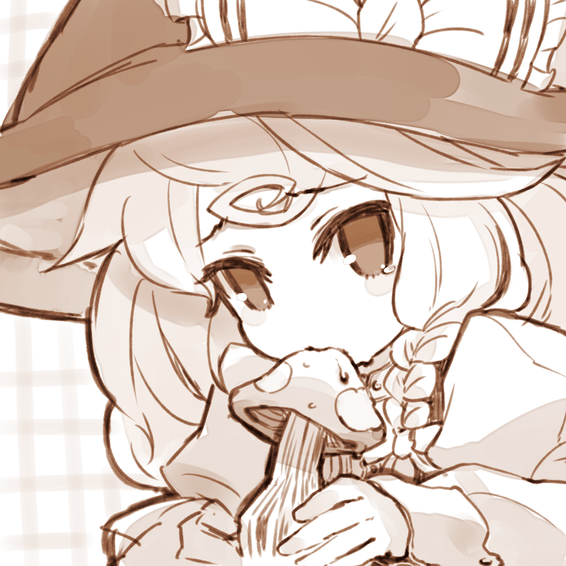 mota, kirisame marisa, touhou, 1girl, female focus, monochrome, mushroom, saliva, sexually suggestive, solo, tears