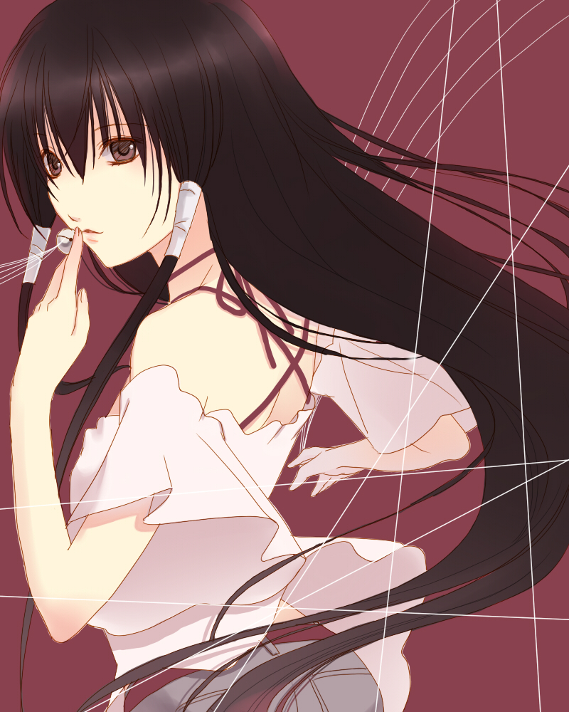 papillon10, fuuchouin kazuki, getbackers, bad id, bad pixiv id, 1boy, androgynous, bell, brown eyes, brown hair, crossdressing, crossdressing (mtf), jingle bell, long hair, male focus, solo, trap, very long hair