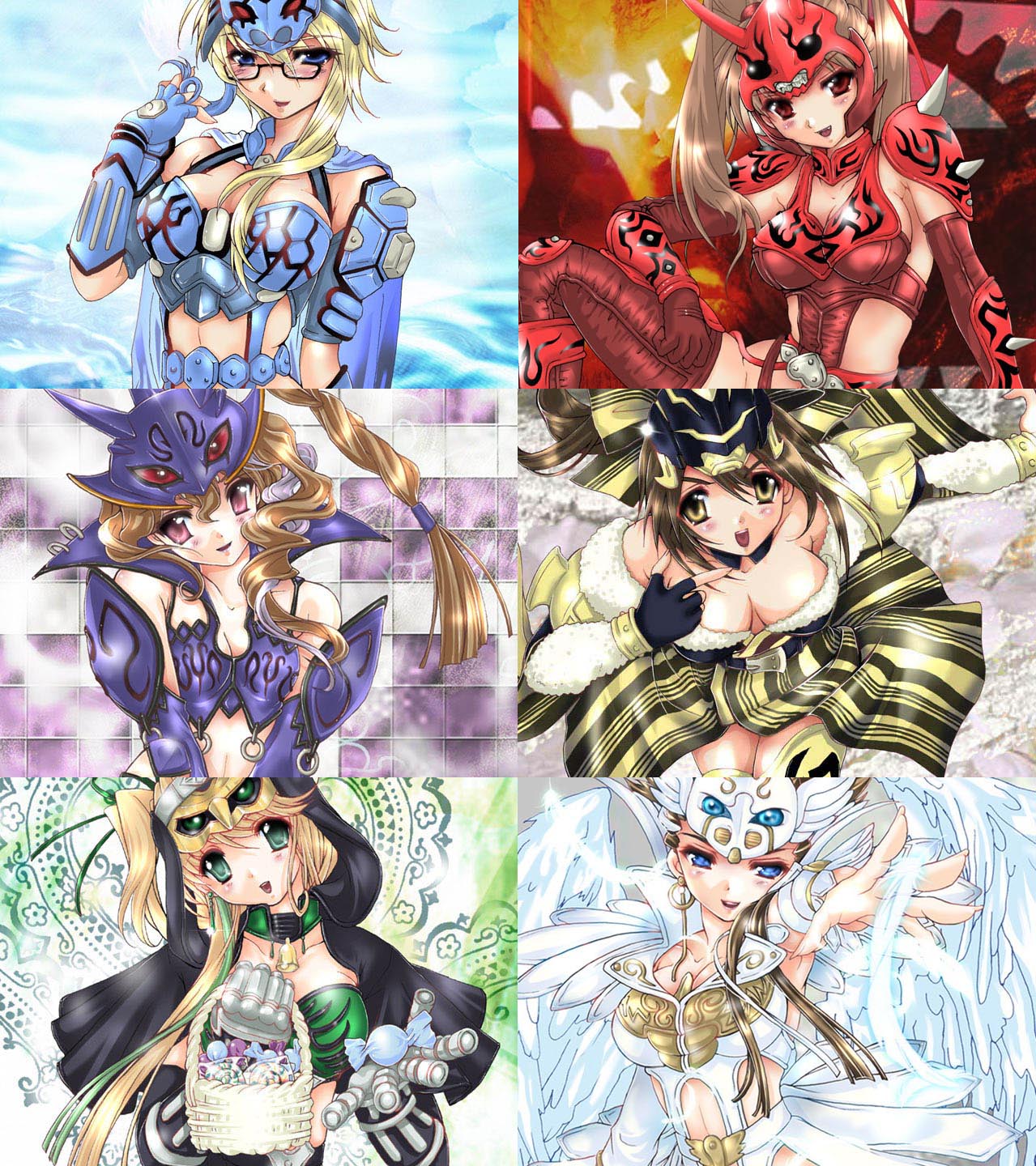 shisaki tayu, deneb, kamen rider den-o, kintaros, momotaros, ryutaros, sieg, urataros, kamen rider, kamen rider den-o (series), gender request, highres, tagme, 6+girls, genderswap, multiple girls