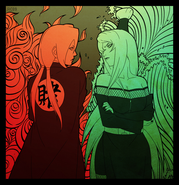 pokefreak, terumi mei, tsunade (naruto), naruto shippuuden, naruto, 2girls, multiple girls