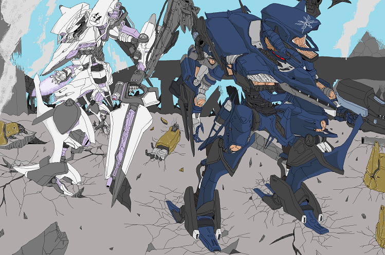03-aaliyah, anjou, orleans, shinkai (armored core), armored core, armored core 4, fromsoftware, blade, gun, mecha, robot, weapon