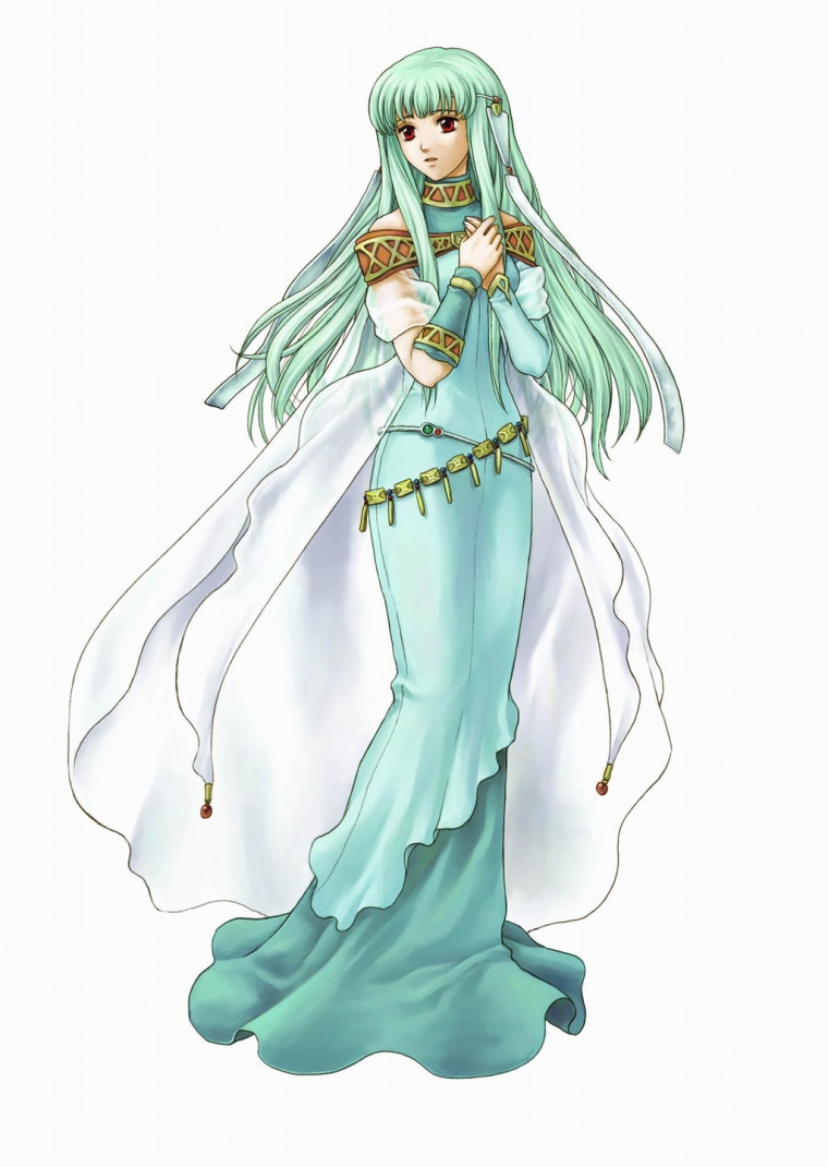 ninian (fire emblem), fire emblem, fire emblem: the blazing blade, nintendo, 1girl, blue hair, dress, female focus, solo