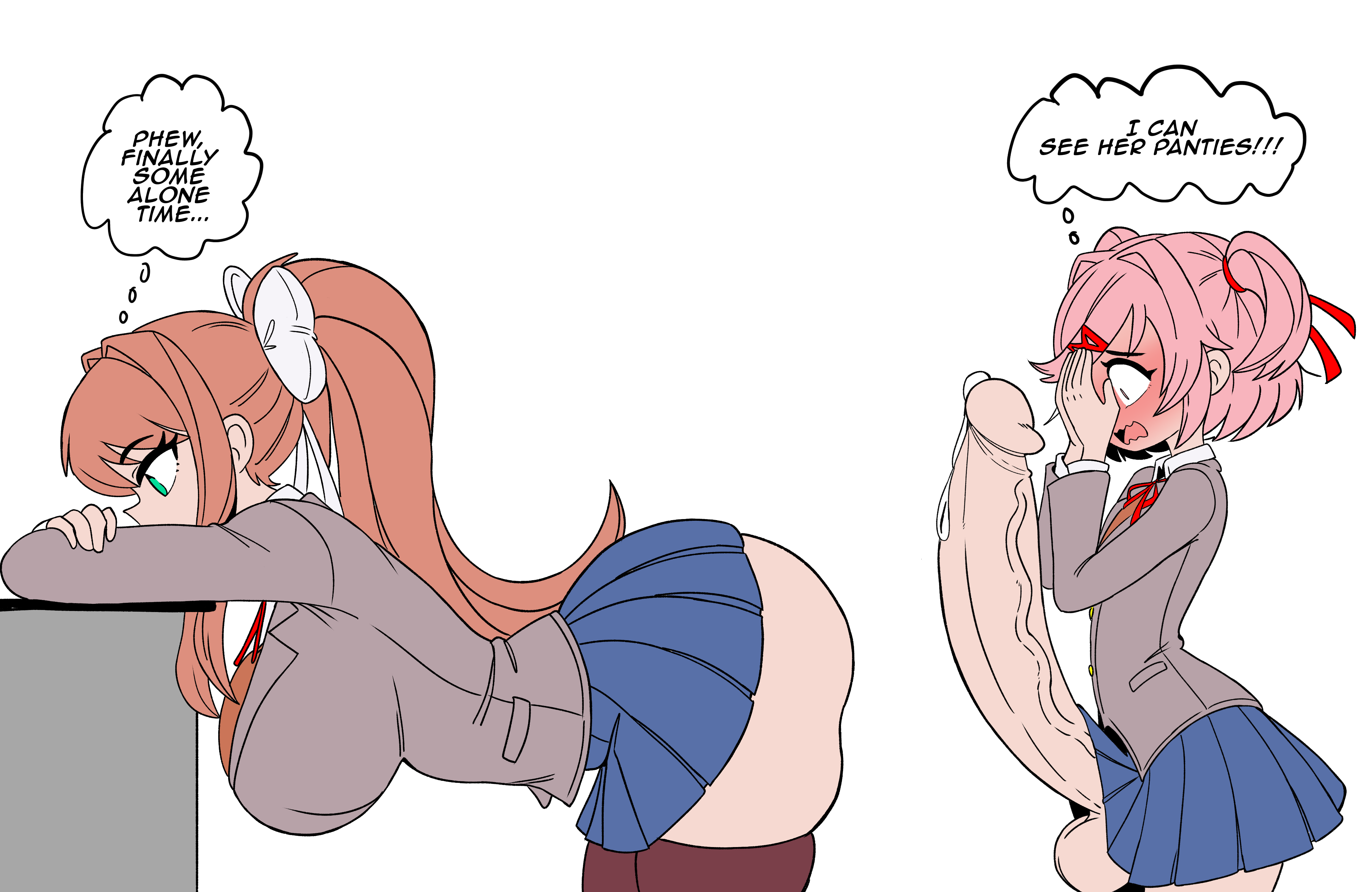 Rule34 – If it exists, there is porn of it / light-, monika (doki doki literature club), natsuki (doki doki literature club) / 9306946