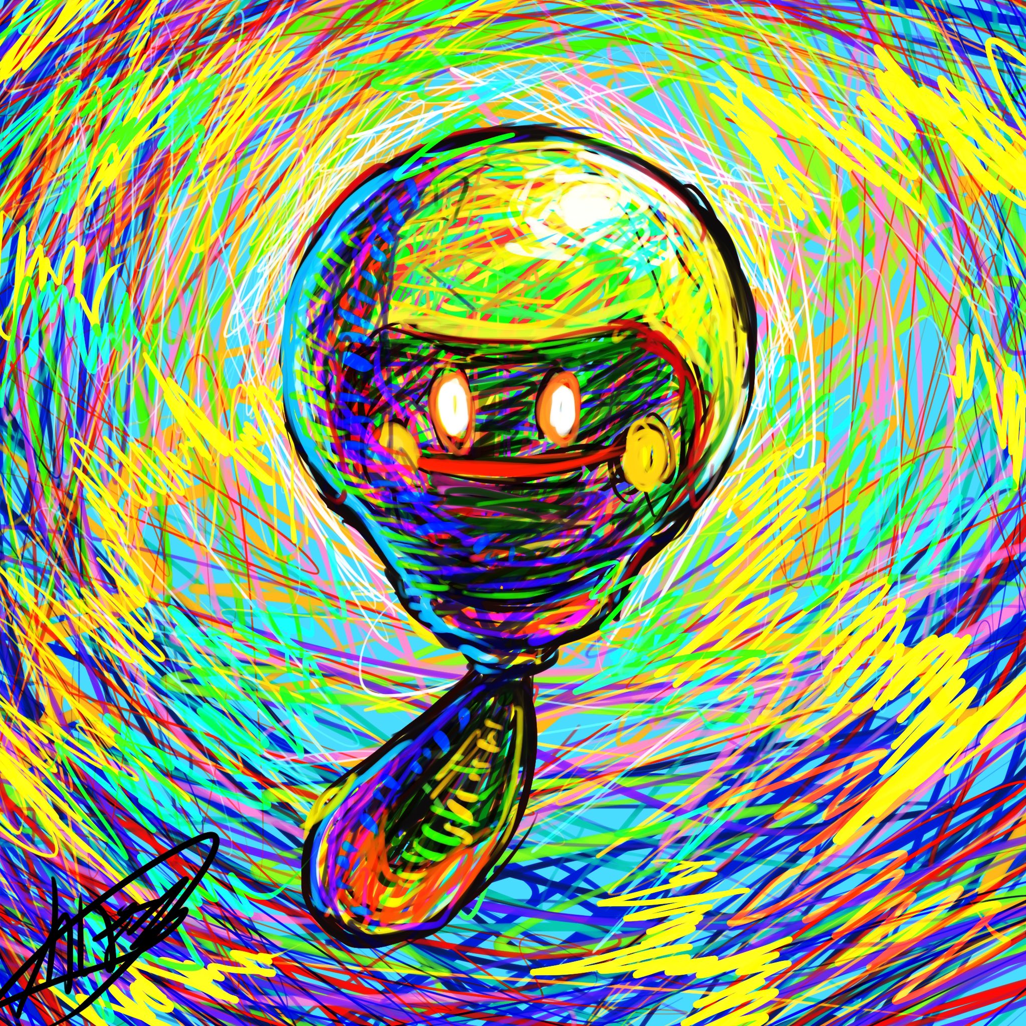 kaosu (kaosu0905), tadbulb, nintendo, pokemon, commentary request, highres, colorful, full body, no humans, pokemon (creature), pokemon focus, signature, smile, solo