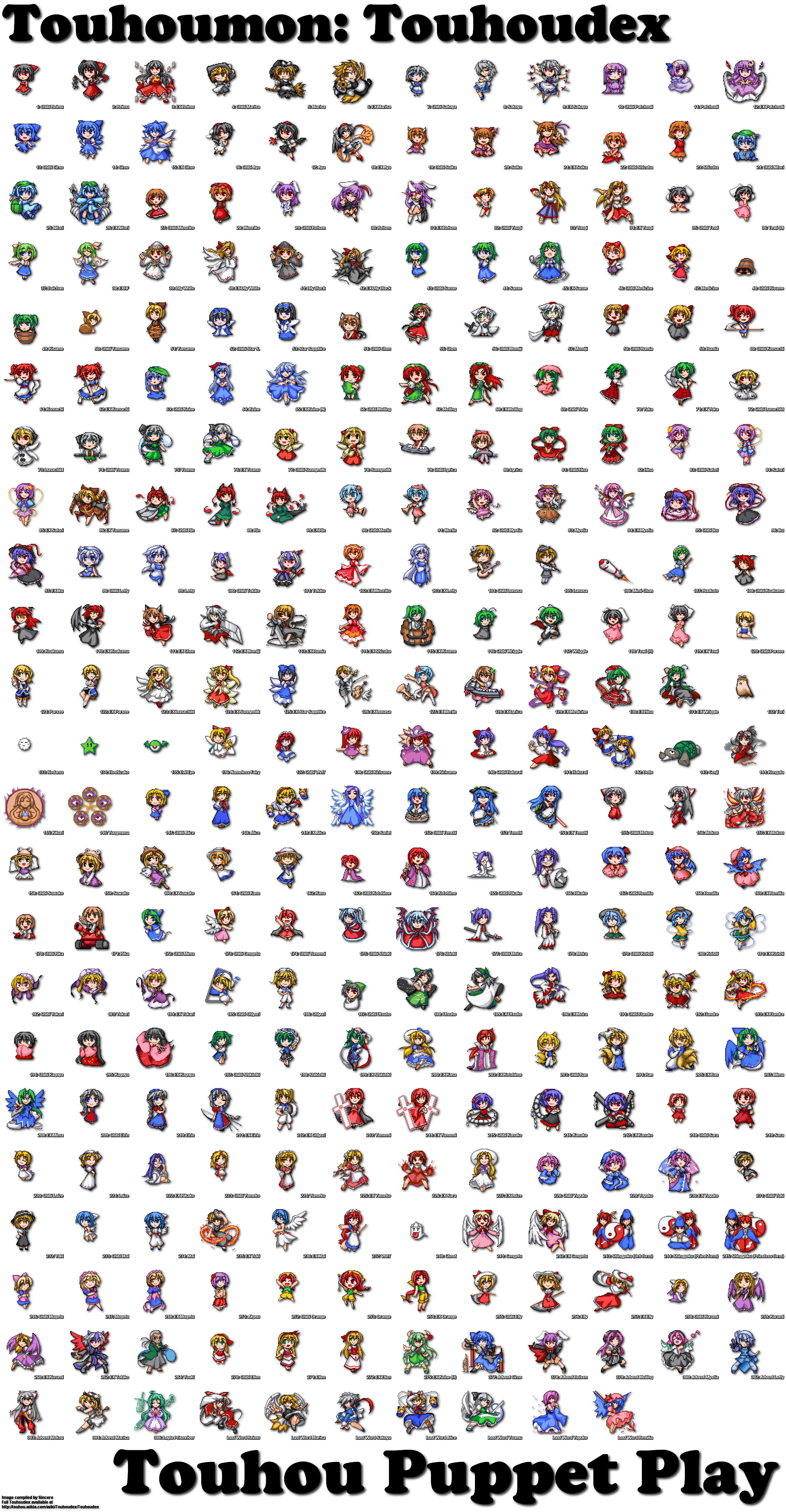 hemogurobin a1c, touhou, touhou ningyougeki, absurdres, highres, 1boy, 6+girls, everyone, multiple girls