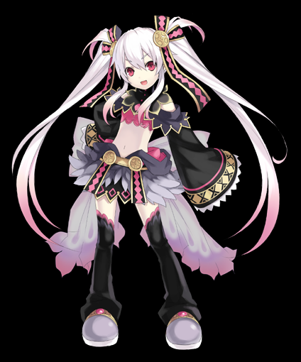 tsunako, eruma, cross edge, red eyes, twintails, white hair