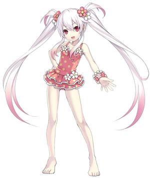 tsunako, eruma, cross edge, lowres, red eyes, white hair