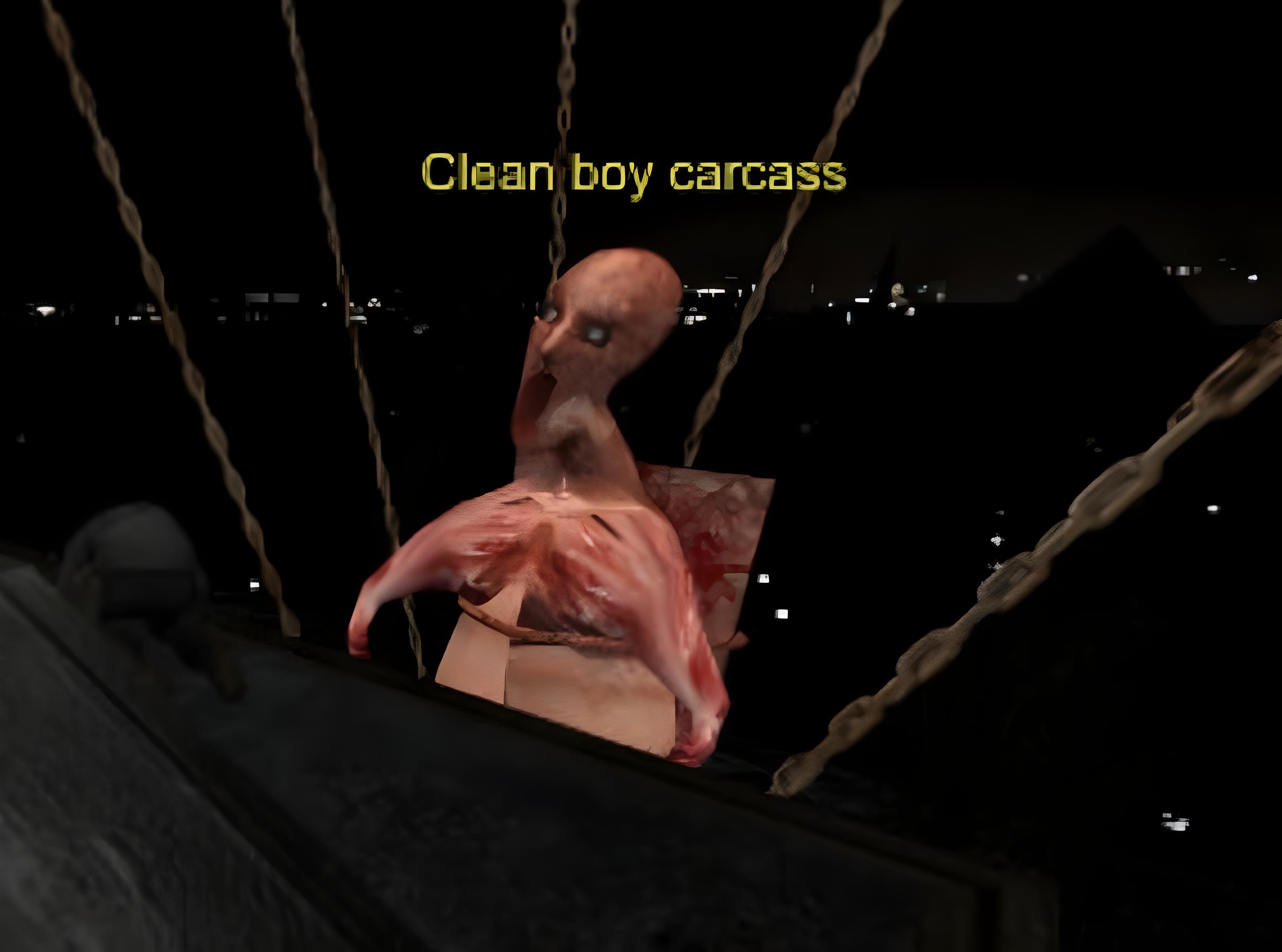 cry of fear, bald, big mouth, blood, carcass (cry of fear), open mouth, sitting