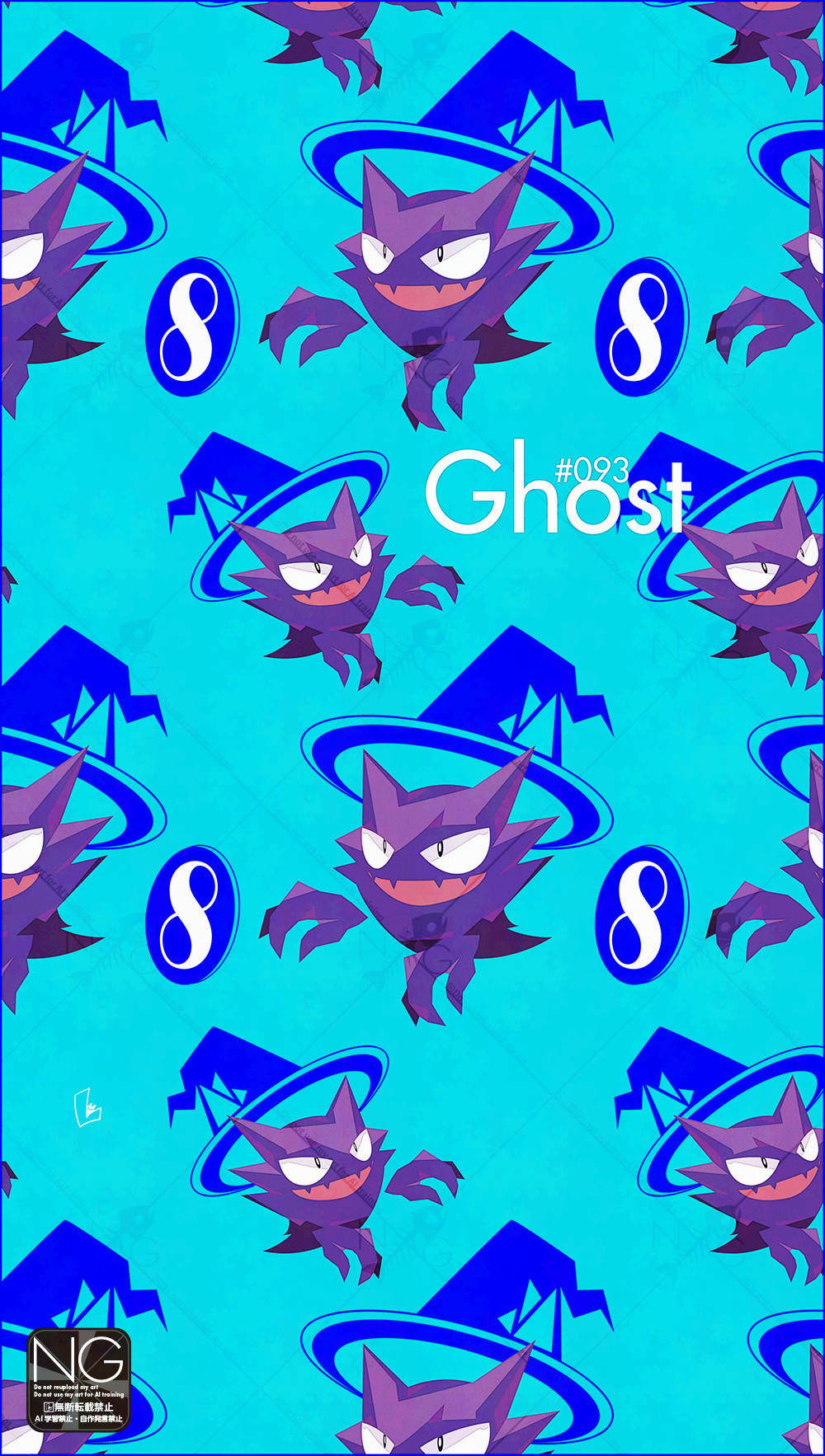 meme (sleepsheep), haunter, nintendo, pokemon, highres, claws, fangs, floating, gen 1 pokemon, ghost, hat, no humans, open mouth, pokemon (creature), pokemon focus, road sign, sign, skin fangs, smile, witch hat