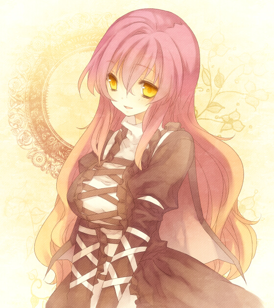 al, mugura, hijiri byakuren, touhou, bad id, bad pixiv id, 1girl, breasts, cape, dress, female focus, gradient hair, large breasts, long hair, multicolored hair, smile, solo, v arms, yellow eyes