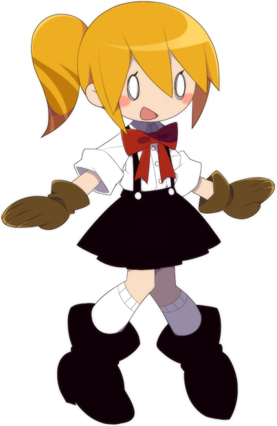 funamusea (artist), funamusea, official art, 1girl, black boots, black skirt, blonde hair, blush, boots, bow, brown gloves, caramelo (funamusea), eyelashes, gloves, kneehighs, long hair, open mouth, pleated skirt, red bow, shirt, shoes, side ponytail, skirt, smile, socks, solo, suspender skirt, suspenders, white background, white socks