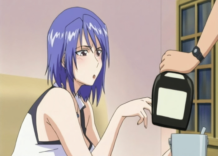 katsuragi mai, aniyome wa ijippari, animated, animated gif, ass, blue hair, panties, purple eyes, purple panties, skirt, underwear