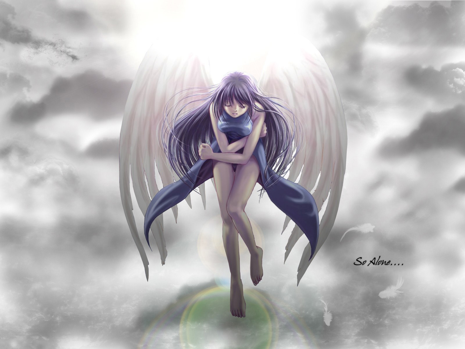 highres, tagme, angel, barefoot, cold, wings