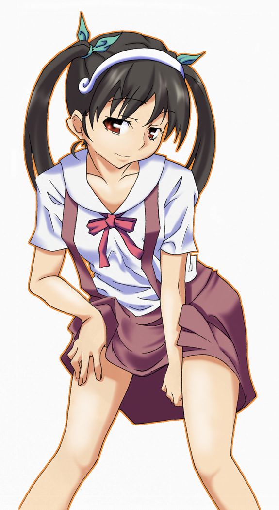 touryou, hachikuji mayoi, bakemonogatari, monogatari (series), tagme, 00s, clothes lift, skirt, skirt lift, twintails