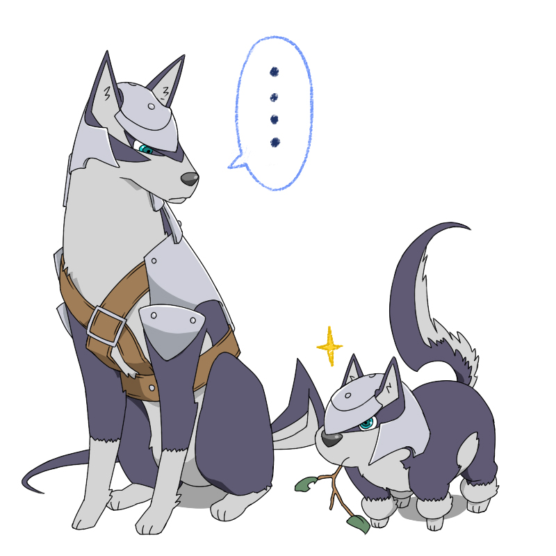 chiyomitaan, lambert, repede (tales), tales of (series), tales of vesperia, tales of vesperia: the first strike, 00s, armor, baby animal, dog, father and son, green eyes, no humans, puppy