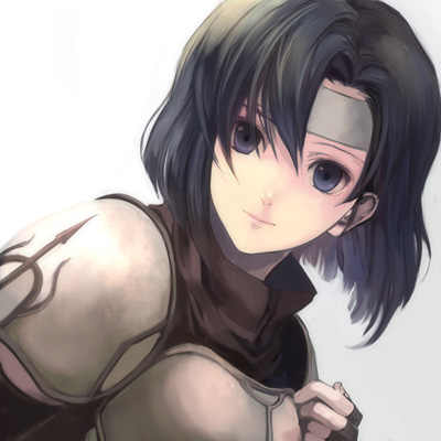 hanakago, catria (fire emblem), fire emblem, fire emblem: mystery of the emblem, nintendo, pegasus knight uniform (fire emblem), lowres, 1girl, armor, blue eyes, blue hair, female focus, fingerless gloves, gloves, gradient background, headband, matching hair/eyes, short hair, solo, white background