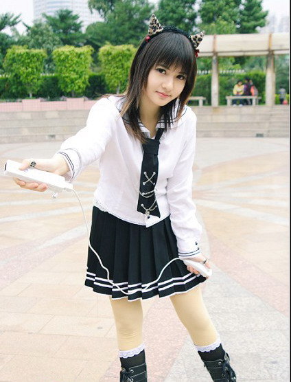 kiyoshi sakurazuka, cosplay photo, off-topic, photo (medium), animal ears, cat ears, controller, cosplay, crossdressing, game controller, solo, trap, wii remote