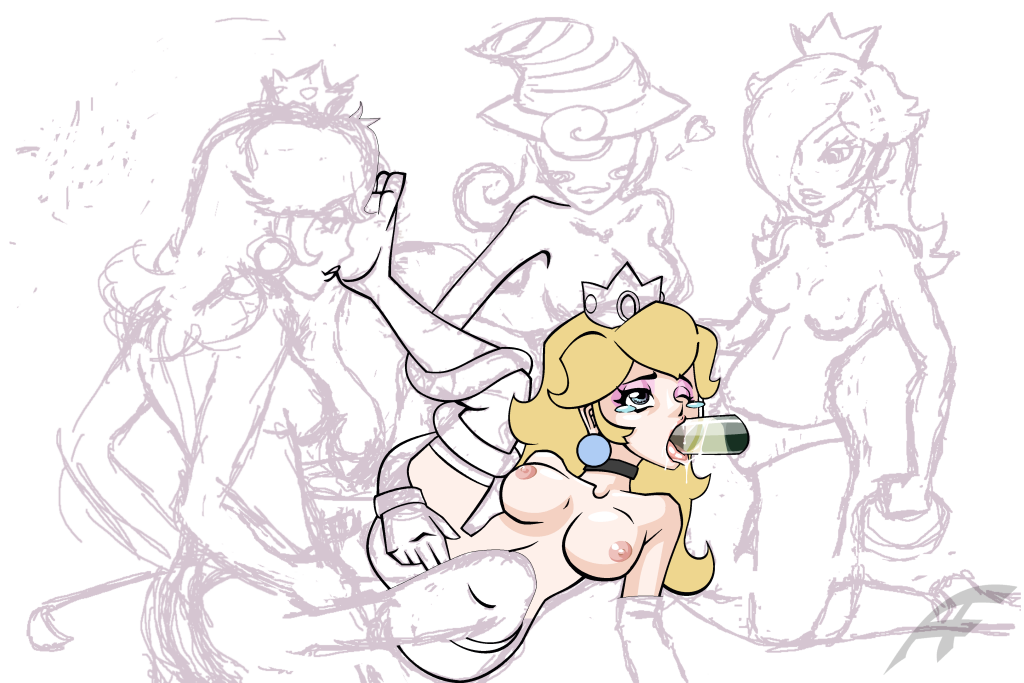 af, vivian, princess daisy, princess peach, shadow siren, nintendo, paper mario, super mario bros. 1, super mario galaxy, all on one, rosalina (mario), 4girls, multiple girls, yuri