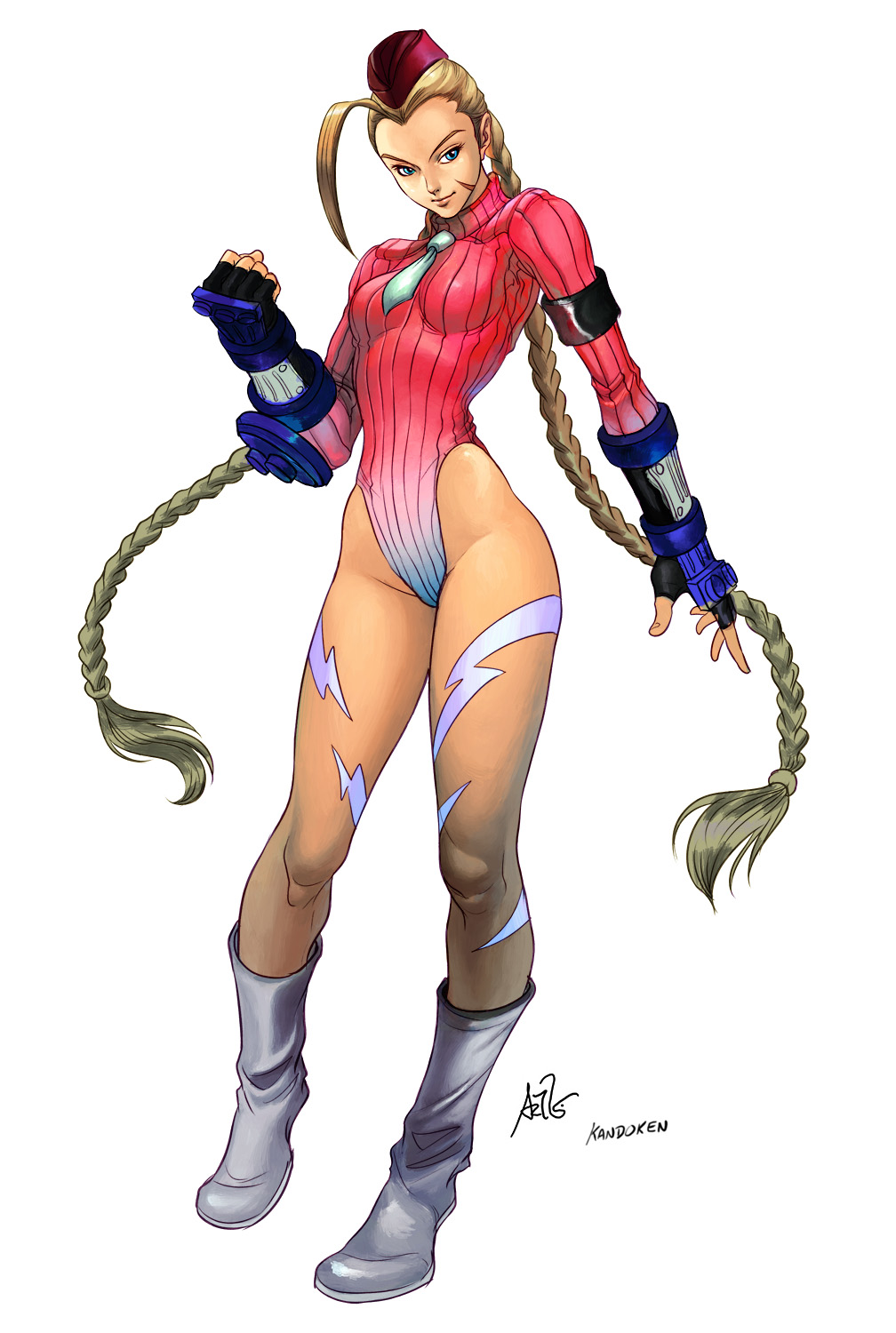 cammy white, capcom, street fighter, highres, 1girl, blonde hair, blue eyes, female focus, solo, twintails