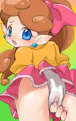 lip (panel de pon), nintendo, panel de pon, lowres, ass, blue eyes, blush, masturbation, panties, ponytail, ribbon, through panties, underwear