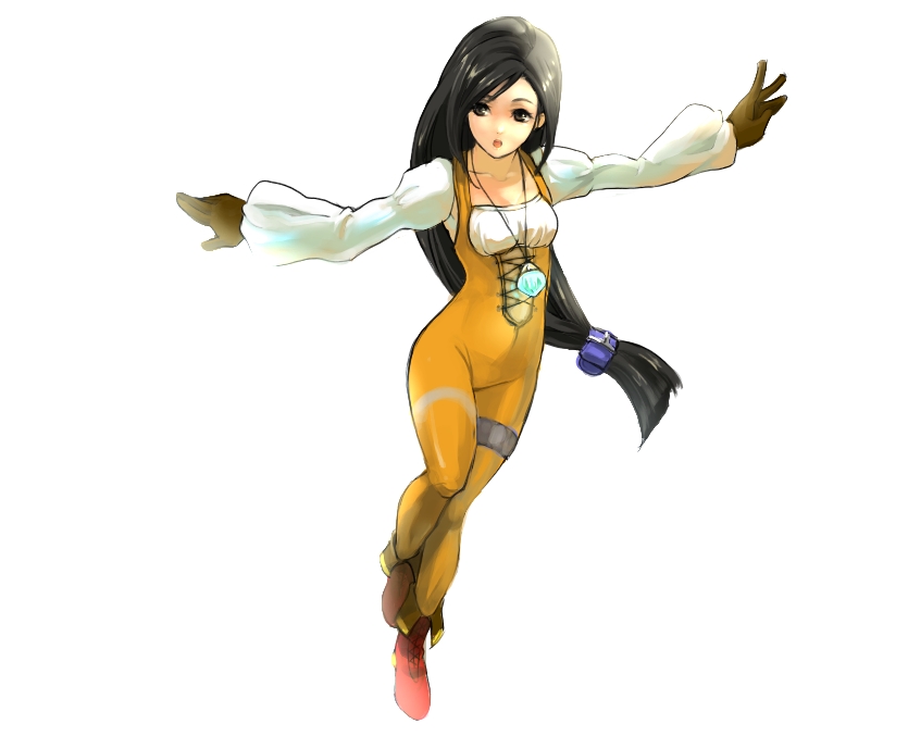 kabotyaumai, garnet til alexandros xvii, final fantasy, final fantasy ix, 00s, black hair, boots, brown eyes, catsuit, crystal, gloves, jewelry, latex, long hair, low-tied long hair, pendant, ponytail, solo