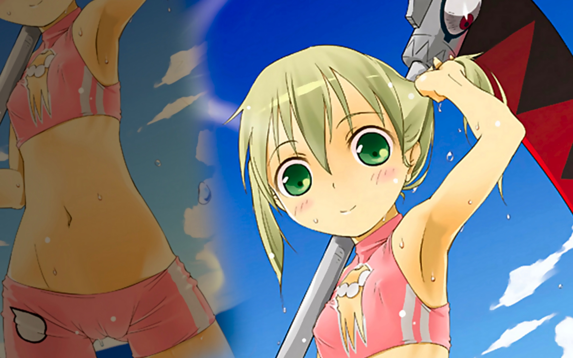 maka albarn, soul eater, highres, tagme, 00s, cameltoe, covered erect nipples, loli