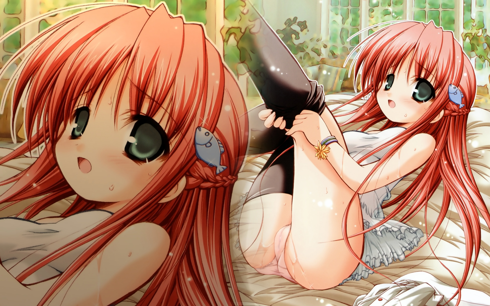 highres, tagme, bed, breasts, fish, loli, zoom layer