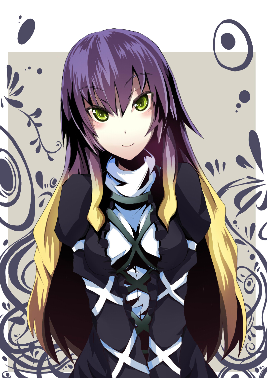 pugbun, hijiri byakuren, touhou, bad id, bad pixiv id, highres, 1girl, dress, female focus, gradient hair, long hair, multicolored hair, solo, yellow eyes