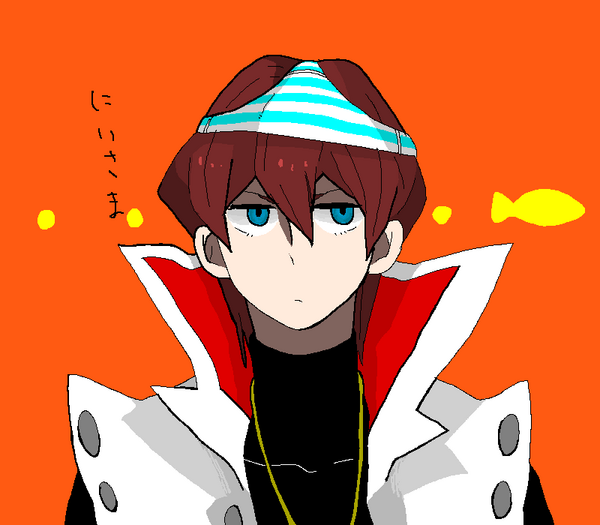 19 (plug39), genso, kaiba seto, yu-gi-oh!, resized, 1boy, blue eyes, brown hair, object on head, overcoat, panties, panties on head, pixiv thumbnail, underwear