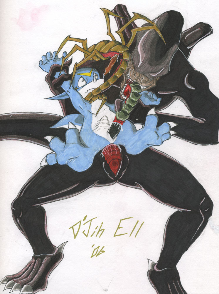 Rule34 – If it exists, there is porn of it / facehugger, veemon, xenomorph / 482274