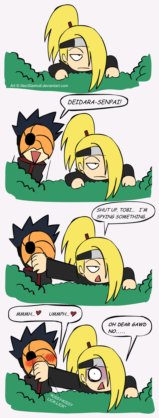 neoslashott, deidara, tobi (naruto), naruto (series), naruto shippuuden, naruto, highres, long image, tall image, 4koma, comic