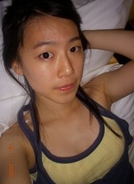 korean, lowres, armpits, arms behind head, arms up, bare shoulders, breasts, large breasts, lee chae won, sleeveless
