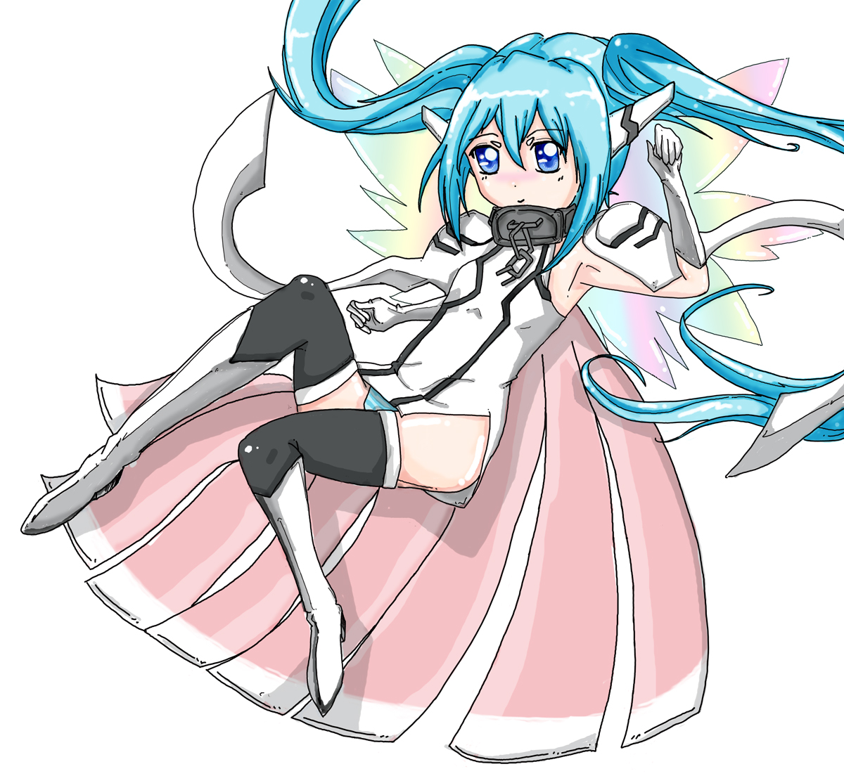 aoi, nymph (sora no otoshimono), sora no otoshimono, 00s, angel, panties, pantyshot, solo, underwear, wings