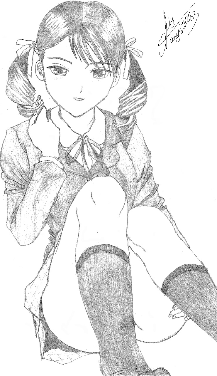 angel211283, drawing, uniform, highres, curly hair