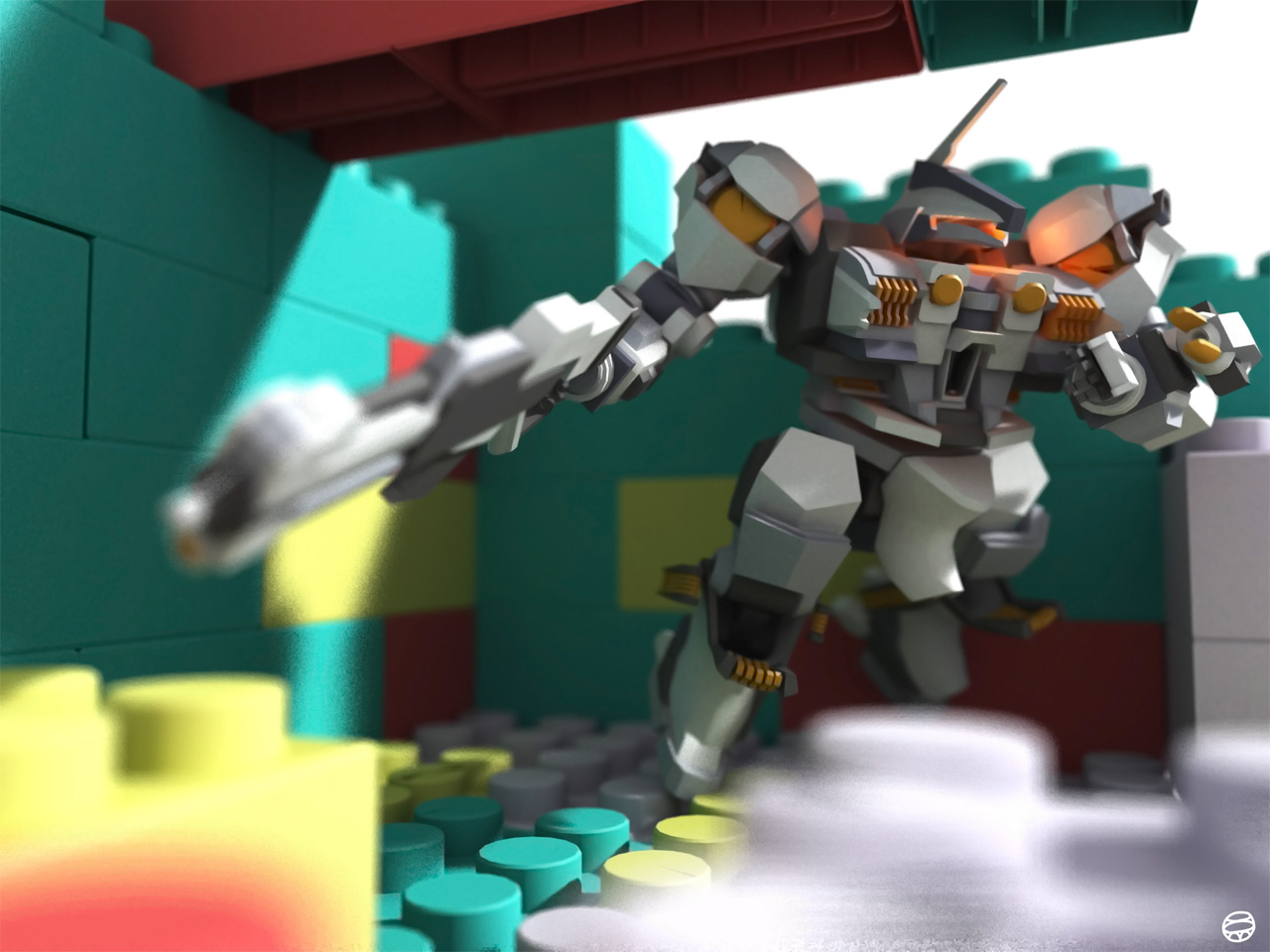 aspina flight formation team, armored core, armored core: for answer, armored core 4, fromsoftware, blade, 3d, gun, mecha, no humans, rifle, robot, weapon