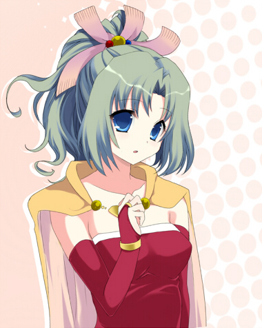 rate (pixiv), tina branford, final fantasy, final fantasy vi, lowres, 1990s (style), blue eyes, cape, elbow gloves, gloves, green hair, long hair, pink ribbon, ponytail, ribbon