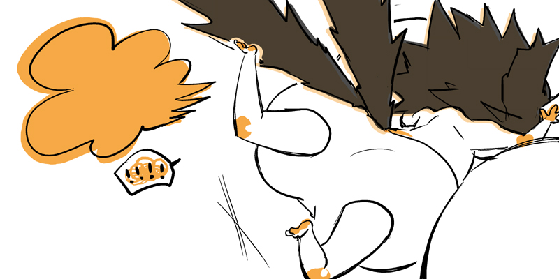 kawanabe, chen, touhou, bad id, bad pixiv id, !, 1girl, animal ears, bloomers, cat ears, cat girl, cat tail, chibi, comic, female focus, multiple tails, silent comic, solo, tail, underwear