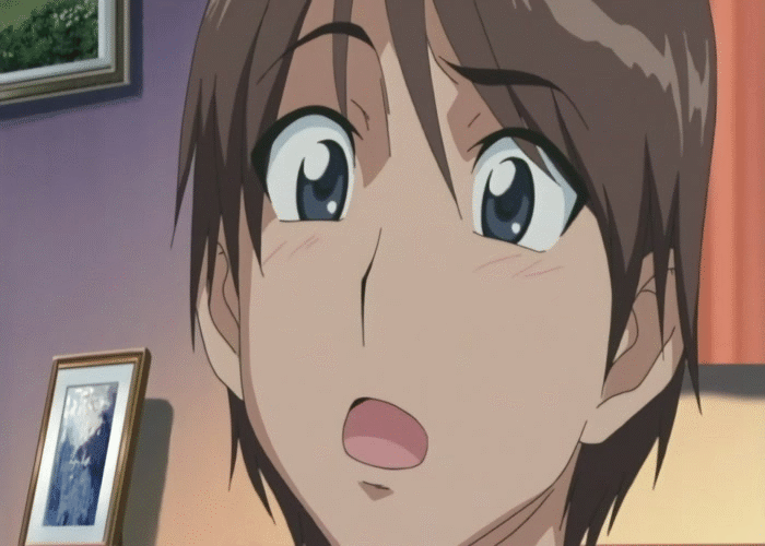 katsuragi mai, aniyome wa ijippari, animated, animated gif, blue hair, handjob, penis, penis grab, purple eyes