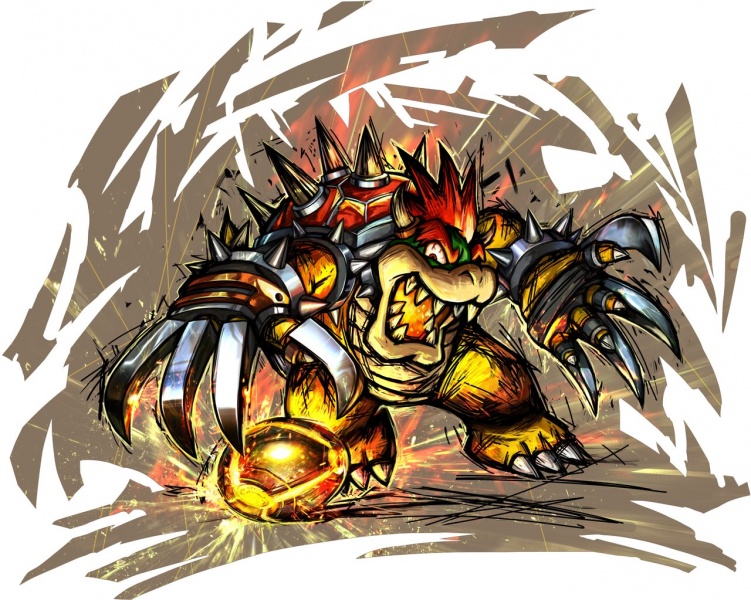bowser, mario (series), mario strikers (series), mario strikers charged, nintendo, armor, claws, spikes, teeth