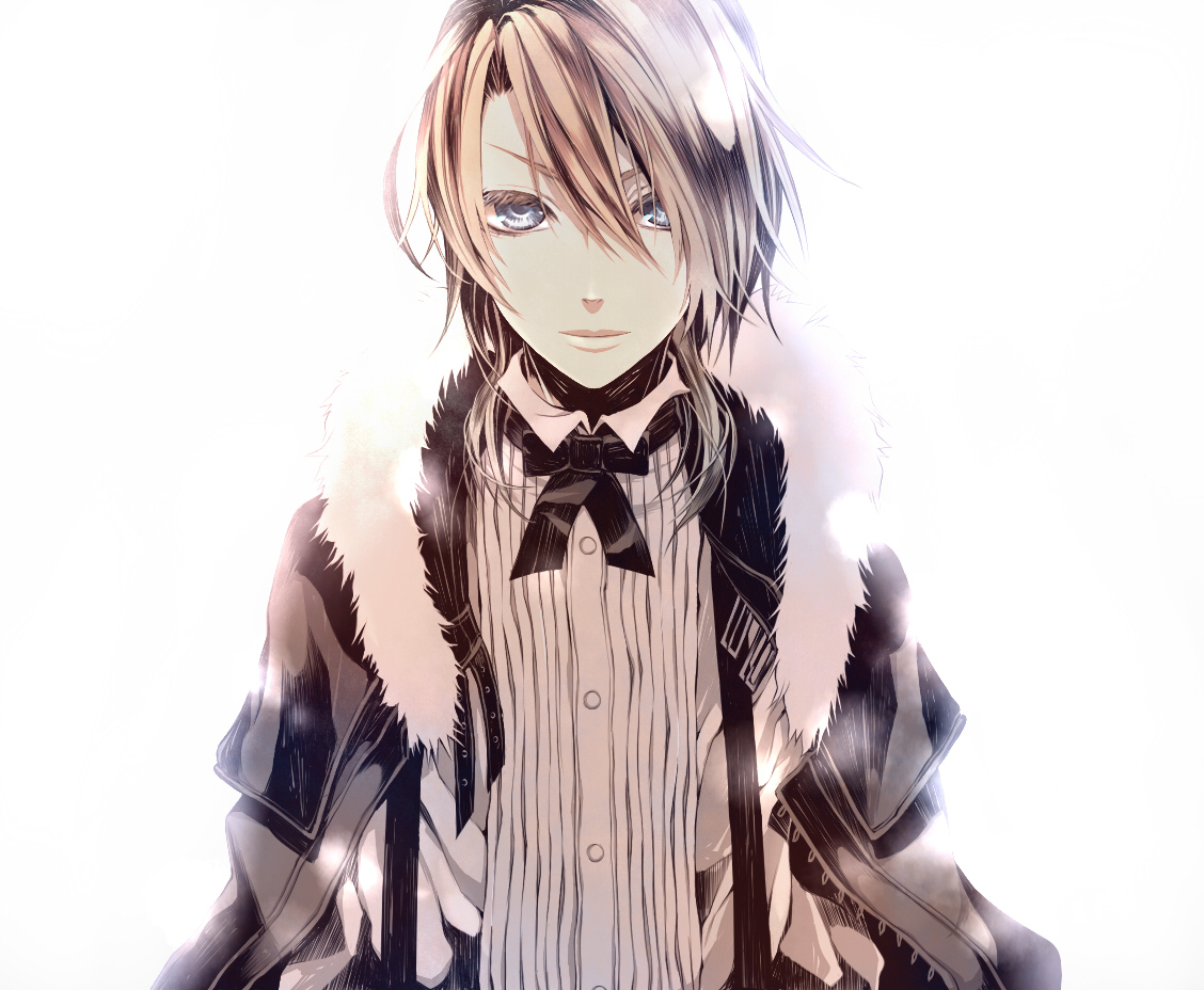 macco, kagamine len, vocaloid, bad id, bad piapro id, 1boy, alternate costume, alternate hairstyle, blonde hair, blue eyes, formal clothes, jacket, male focus, simple background, solo, suit