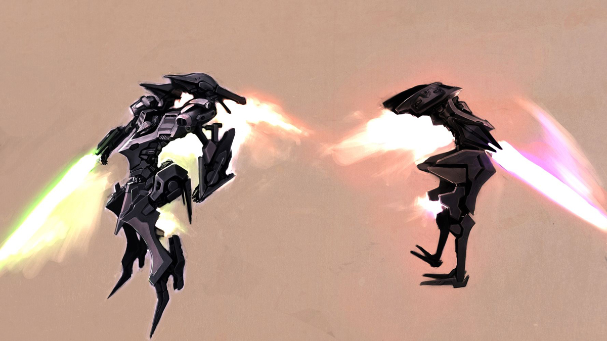 armored core, armored core: for answer, fromsoftware, blade, floating, flying, laser blade, mecha, robot