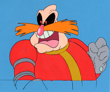 dr. eggman, adventures of sonic the hedgehog, sega, sonic (series), lowres, official art, animation cel, gloves, meme, orange hair, pingas