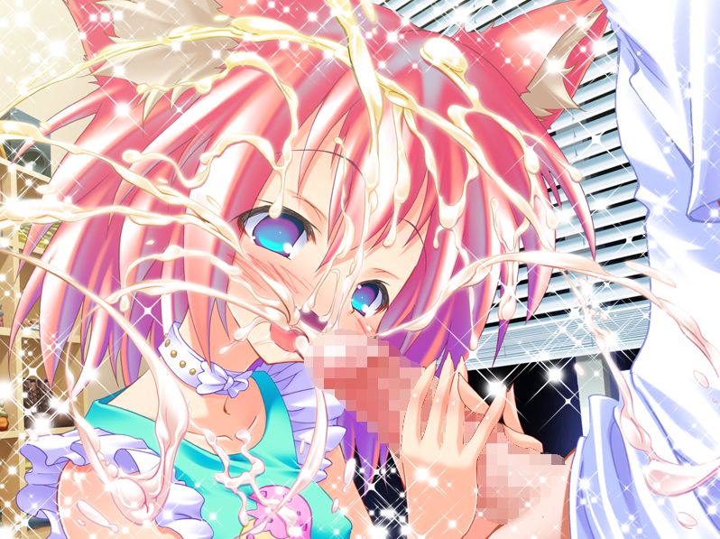 bad tag, animal ears, censored, fox, purple hair