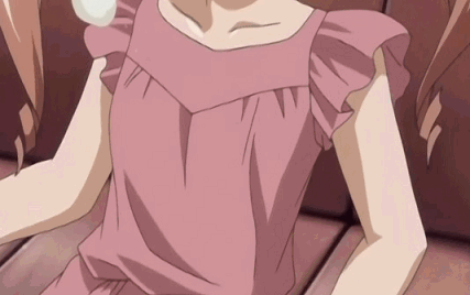 nogizaka mika, nogizaka haruka no himitsu, finger in mouth, animated, animated gif, lowres, 00s, blue eyes, brown hair, finger sucking, food, ice cream, sexually suggestive, twintails