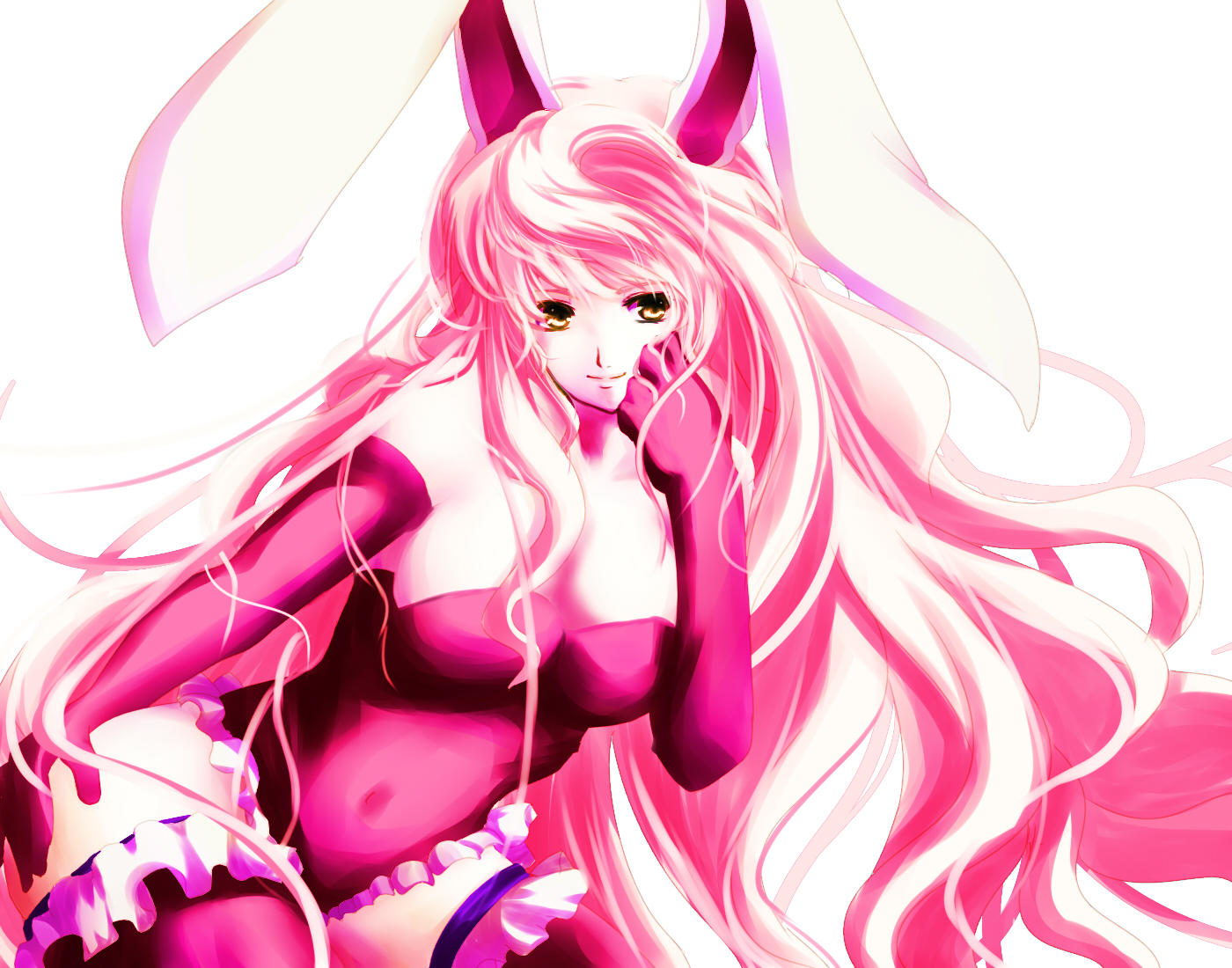 dearmybrothers, horohoro, reisen udongein inaba, yakumo yukari, touhou, 1girl, animal ears, female focus, long hair, pink hair, rabbit ears, solo, very long hair